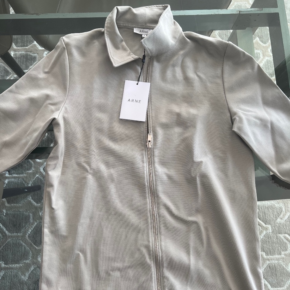 Luxe Zip Through Jacket in Stone. NWT!